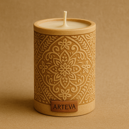 Bougie artisanale gravée – Édition Florale