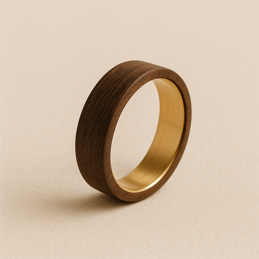 Bague bois & or – Équilibre minimaliste